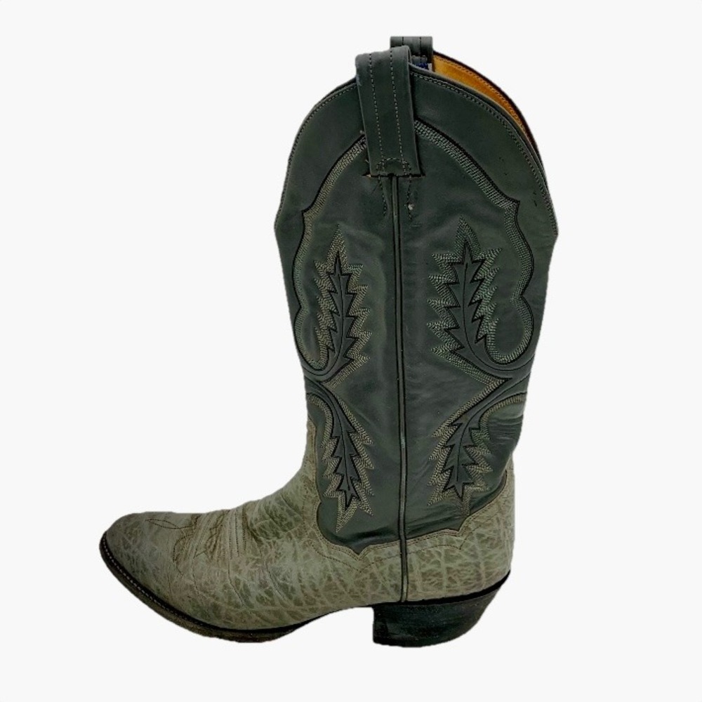 Vintage Panhandle Slim Sanders Cowboy‎ Boots Elephant Men 9D Gray Handcrafted